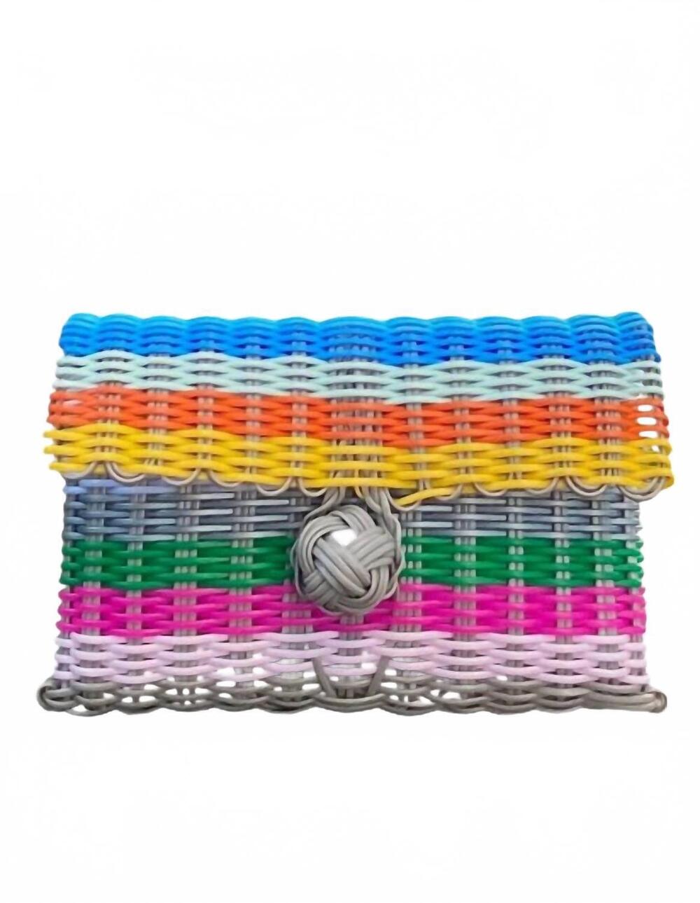 NEW THE LILLEY LINE women's distinct knot clutch in rainbow